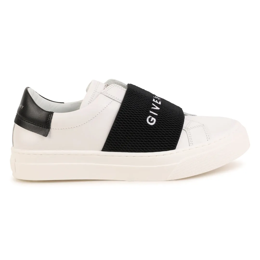 White & Black Logo Trainers