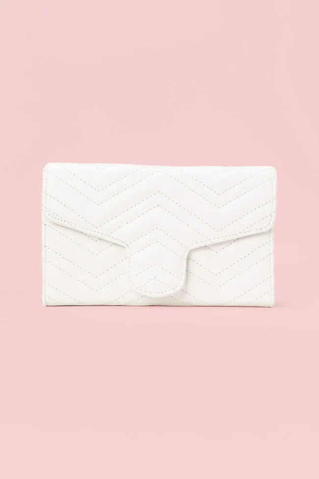 White Chevron Crossbody Purse