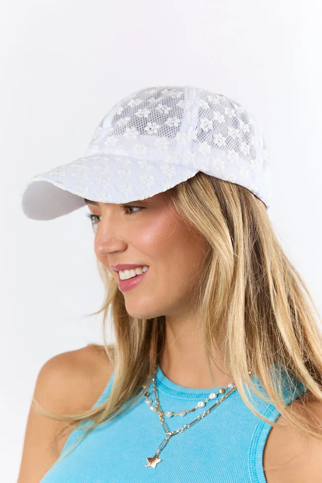 White Eyelet Hat