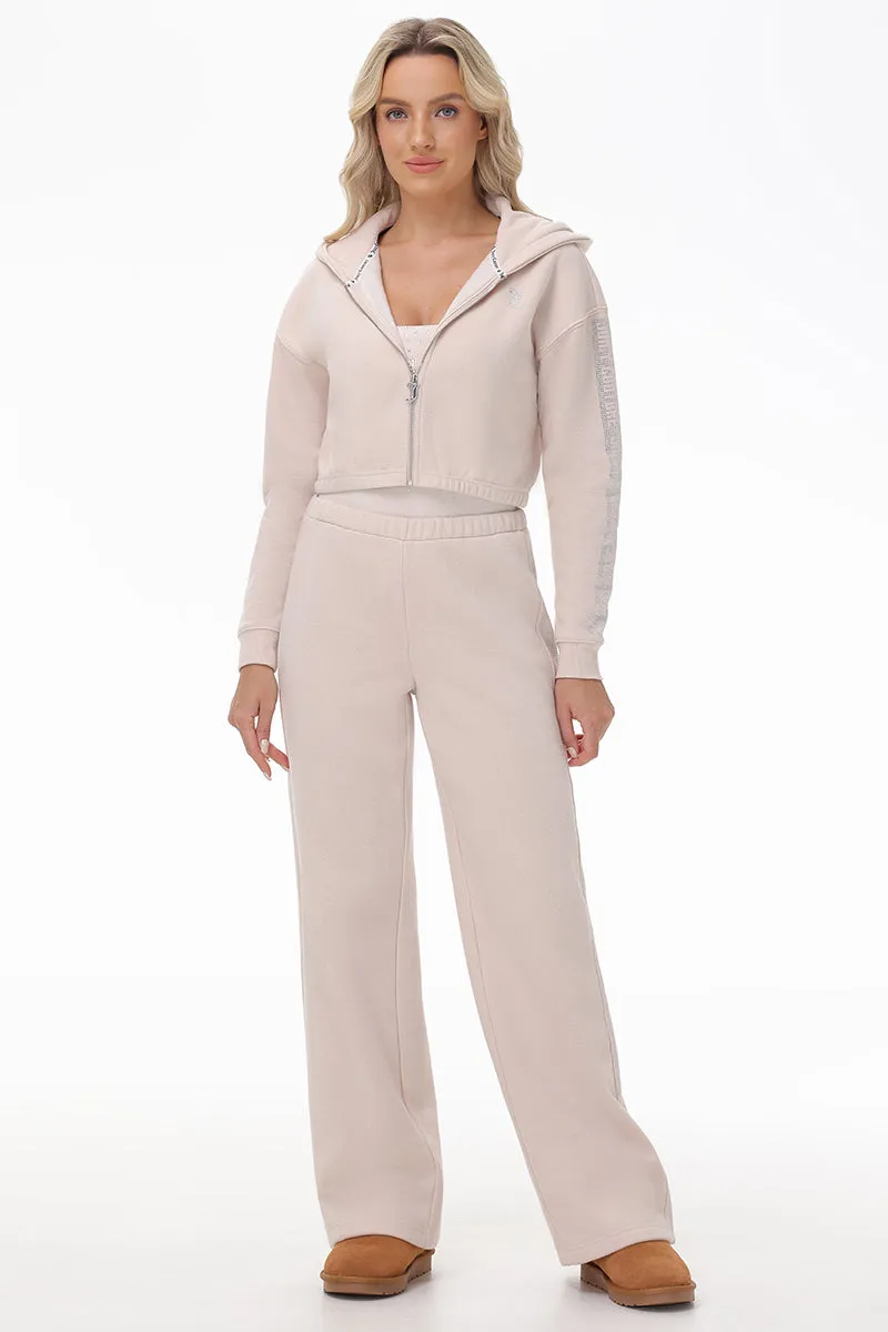 Wide Leg Fleece Pants With Side Bling Juicy Couture