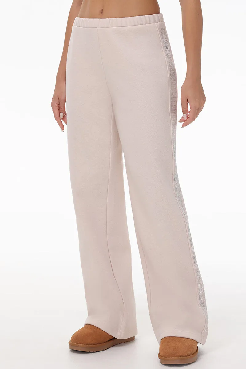Wide Leg Fleece Pants With Side Bling Juicy Couture
