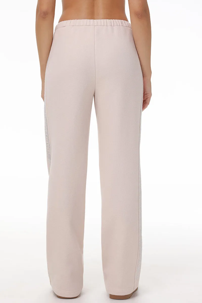 Wide Leg Fleece Pants With Side Bling Juicy Couture