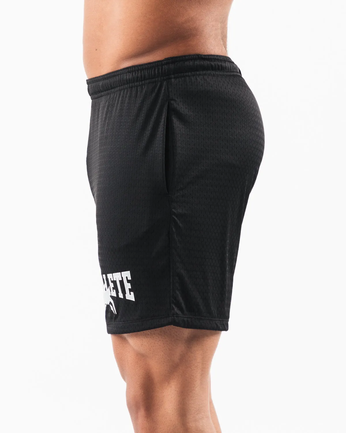 Wolf Head Mesh Short 6" - Black Alphalete Athletics