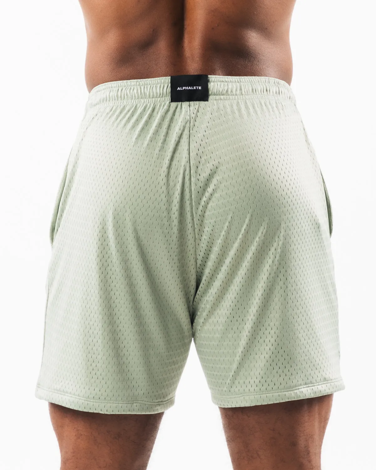 Wolf Head Mesh Short 6" - Sage Alphalete Athletics