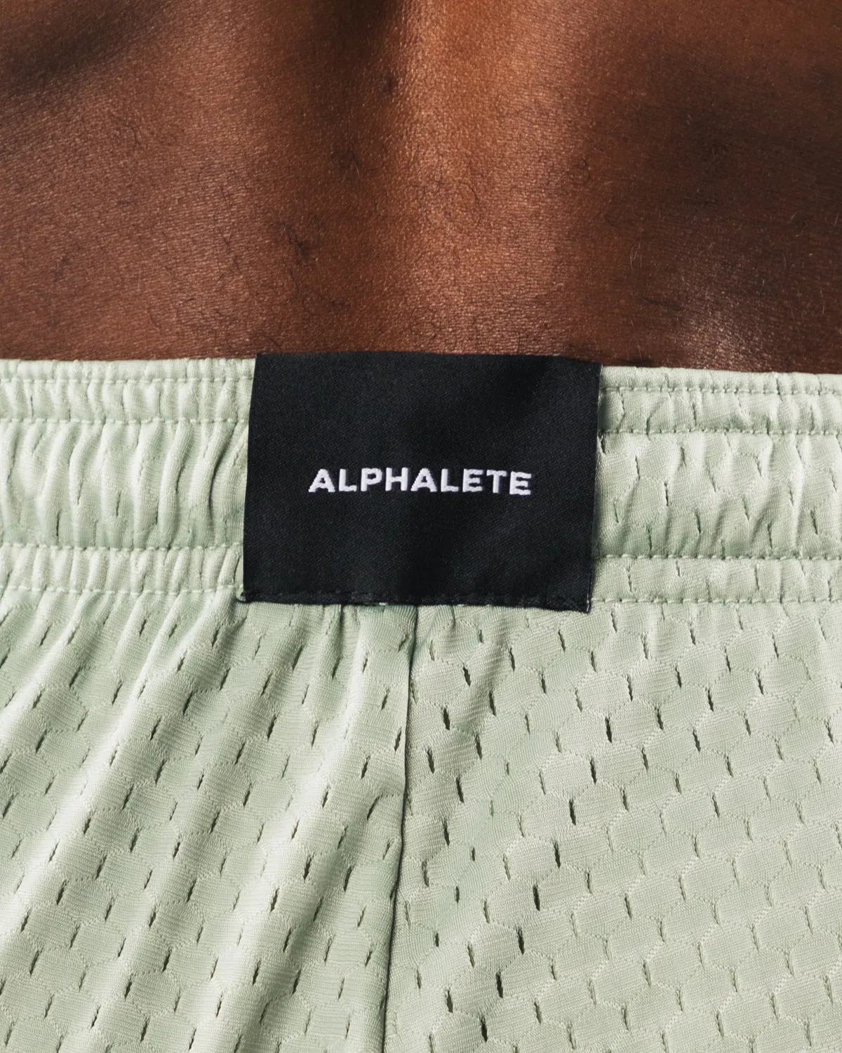 Wolf Head Mesh Short 6" - Sage Alphalete Athletics