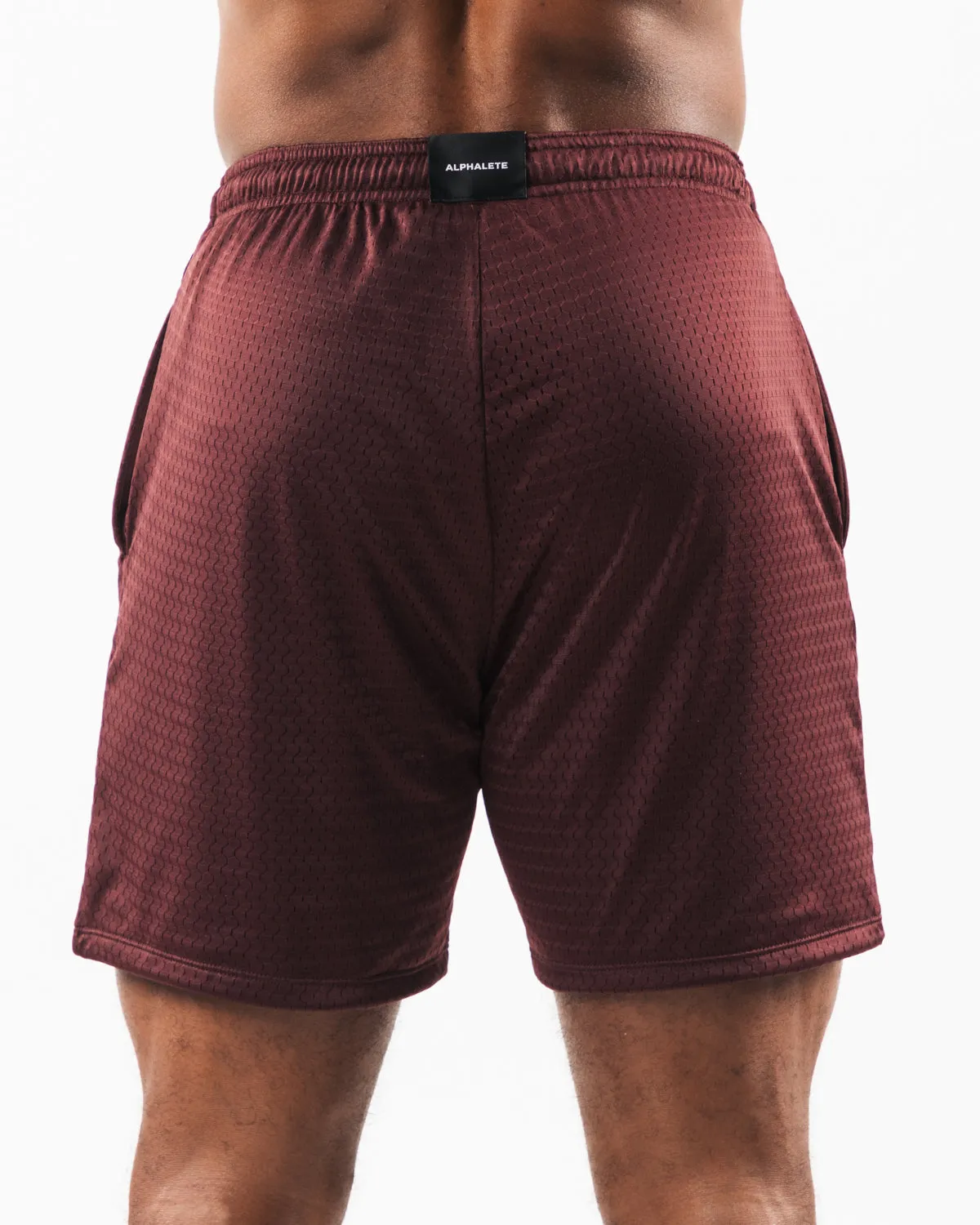 Wolf Head Mesh Short 6" - Sangria Alphalete Athletics
