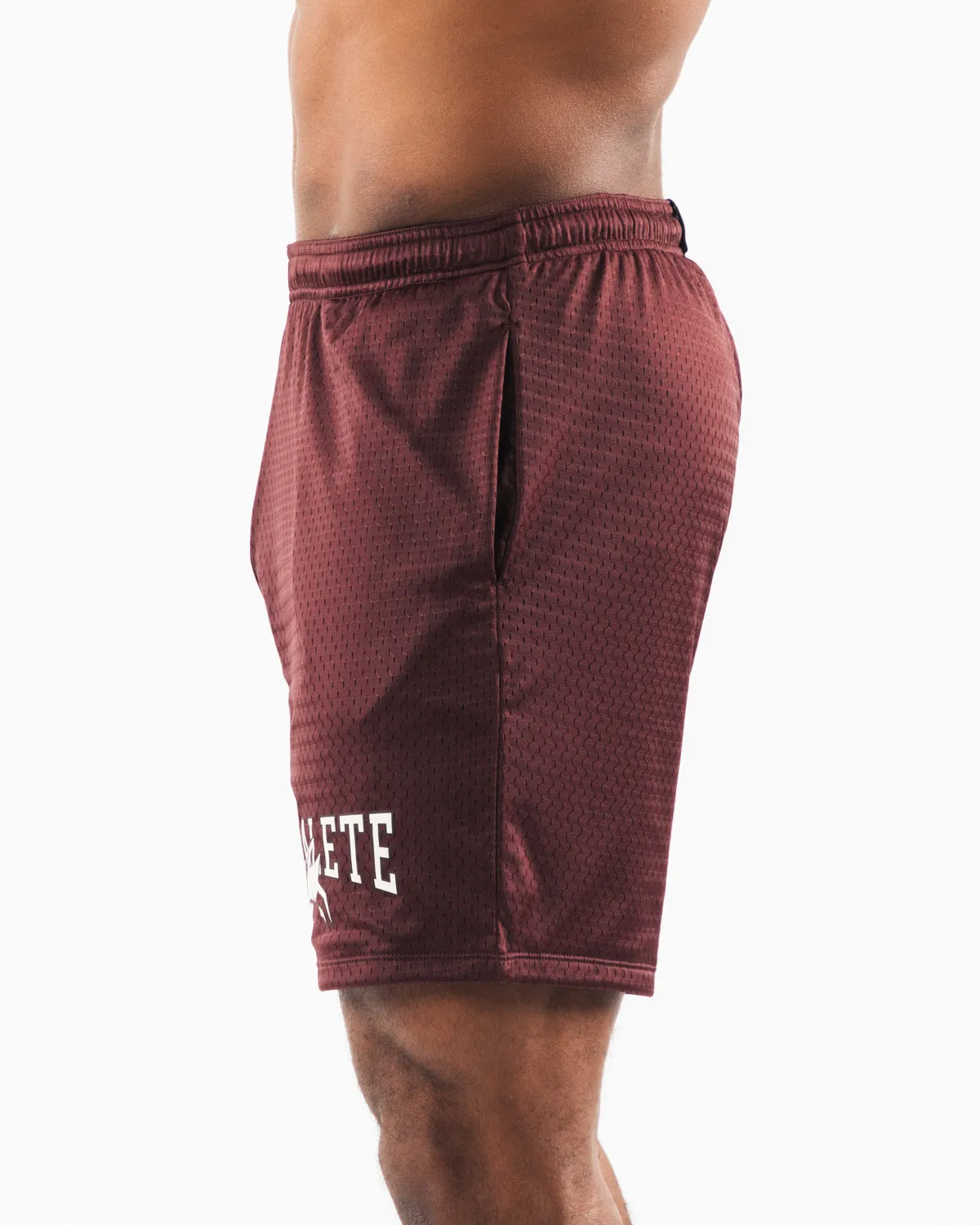 Wolf Head Mesh Short 6" - Sangria Alphalete Athletics