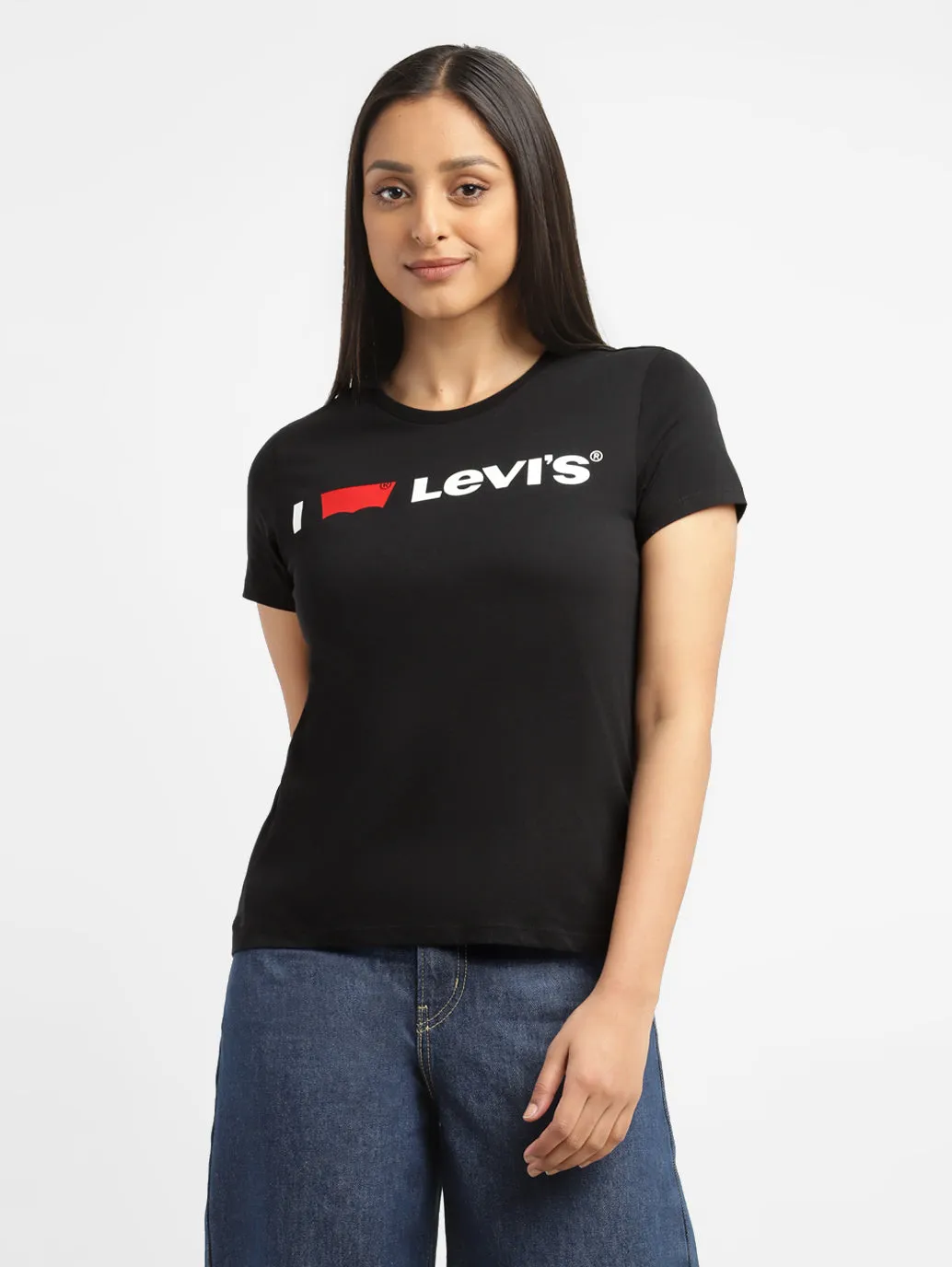 Women's Brand Logo Slim Fit T-shirt LEVI'S