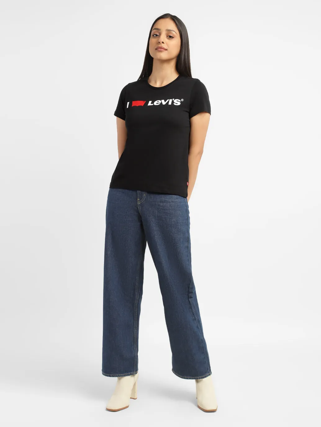 Women's Brand Logo Slim Fit T-shirt LEVI'S