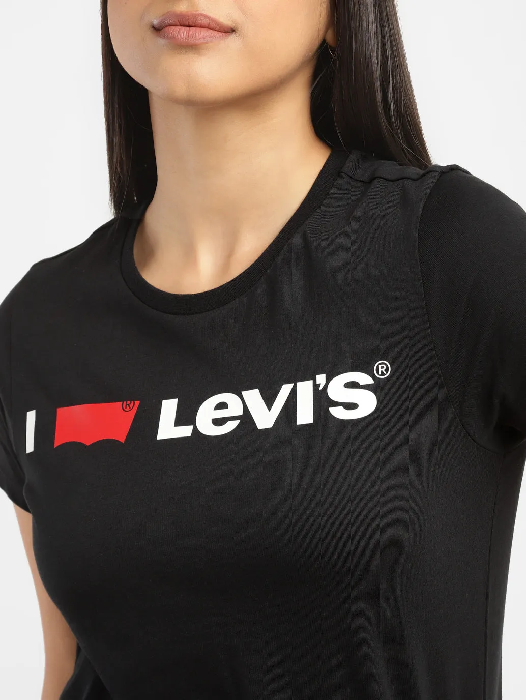 Women's Brand Logo Slim Fit T-shirt LEVI'S