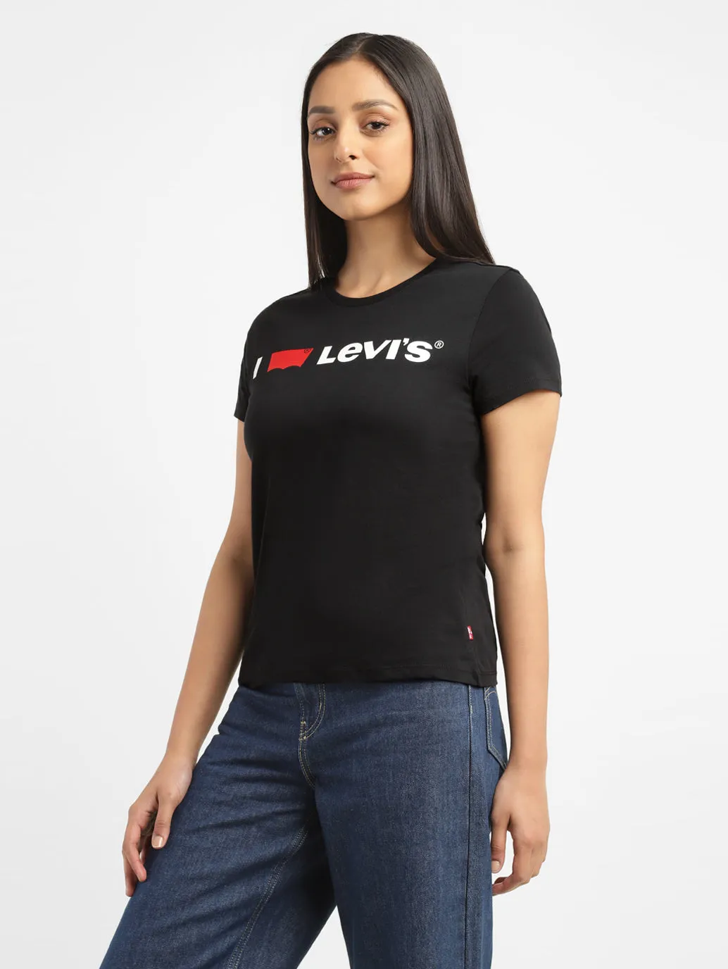 Women's Brand Logo Slim Fit T-shirt LEVI'S