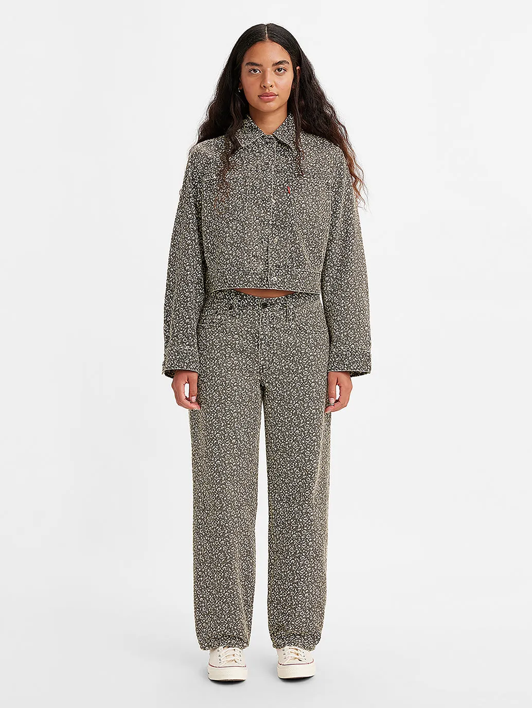 Women's Mid Rise GreyStraight Trousers LEVI'S