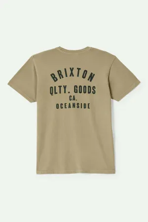 Woodburn Oceanside S/S Standard T-Shirt - Khaki/Dark Green Brixton