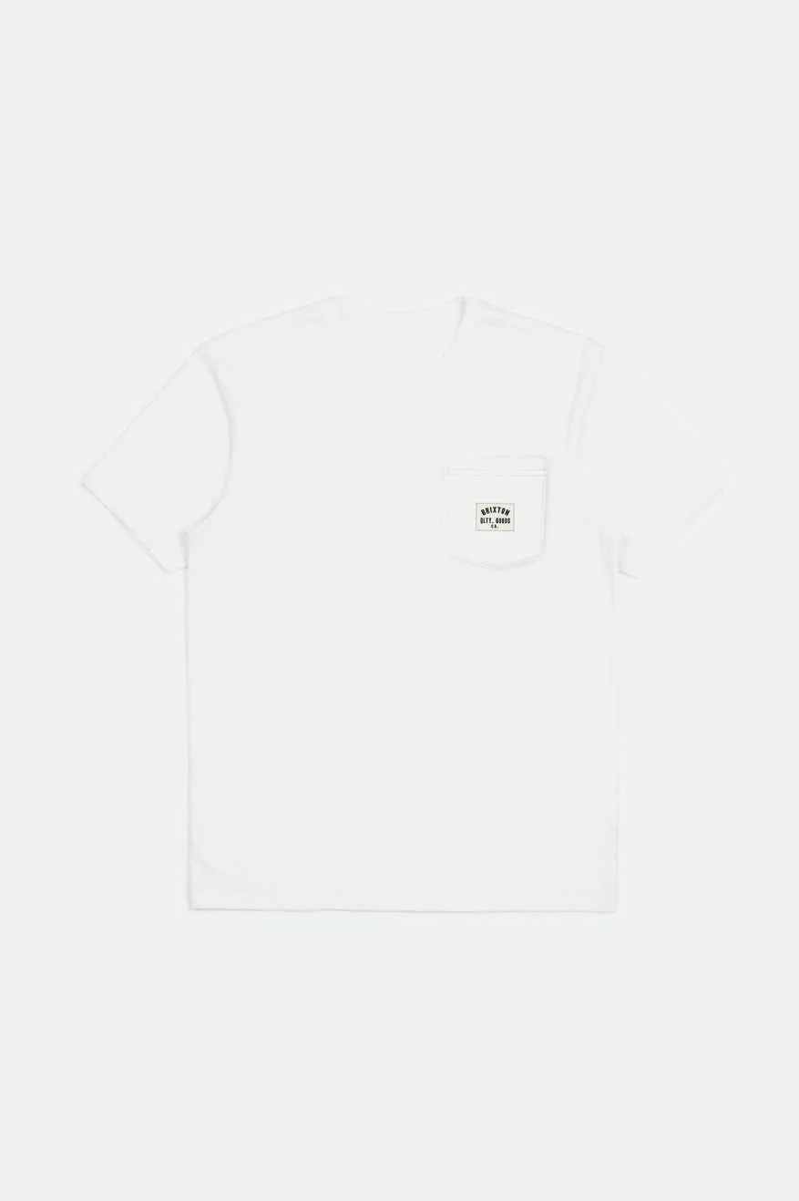 Woodburn S/S Tailored Pocket T-Shirt - White Brixton