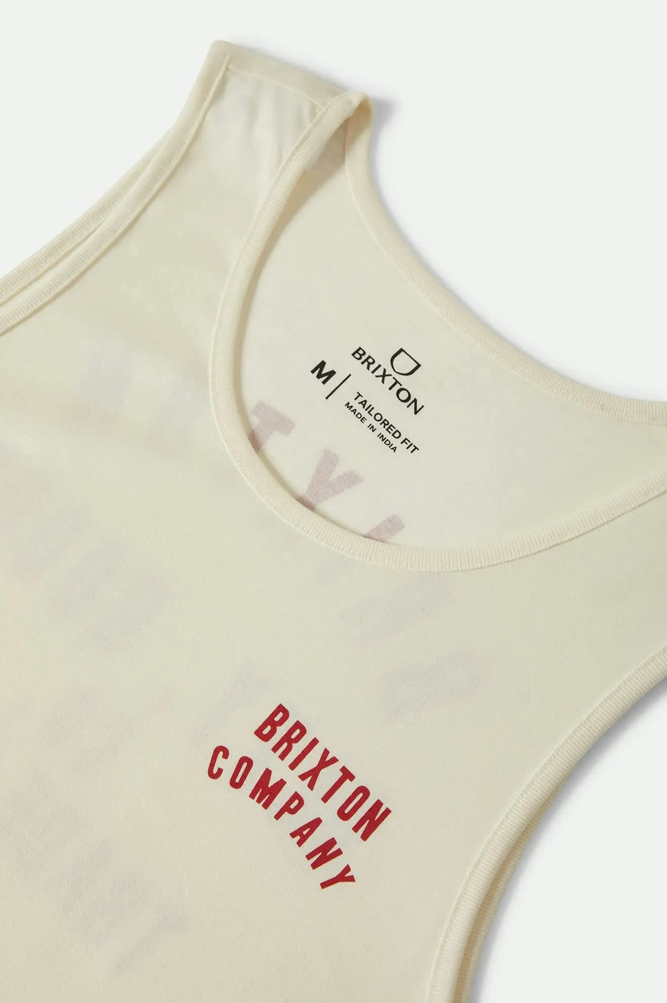 Woodburn Tank Top - Off White/Crimson Brixton