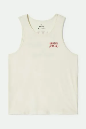 Woodburn Tank Top - Off White/Crimson Brixton