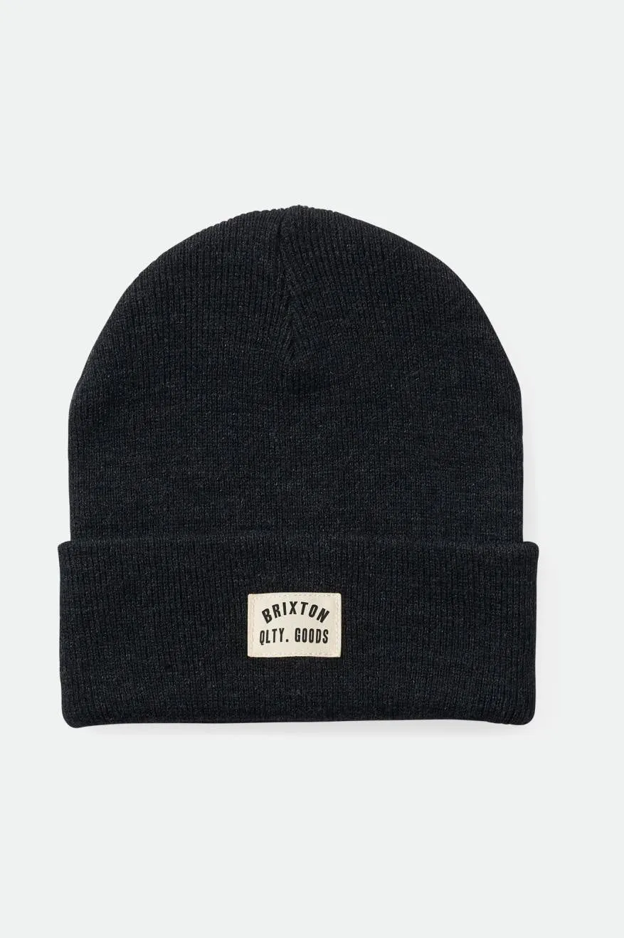 Woodburn Watch Cap Beanie - Washed Black Brixton