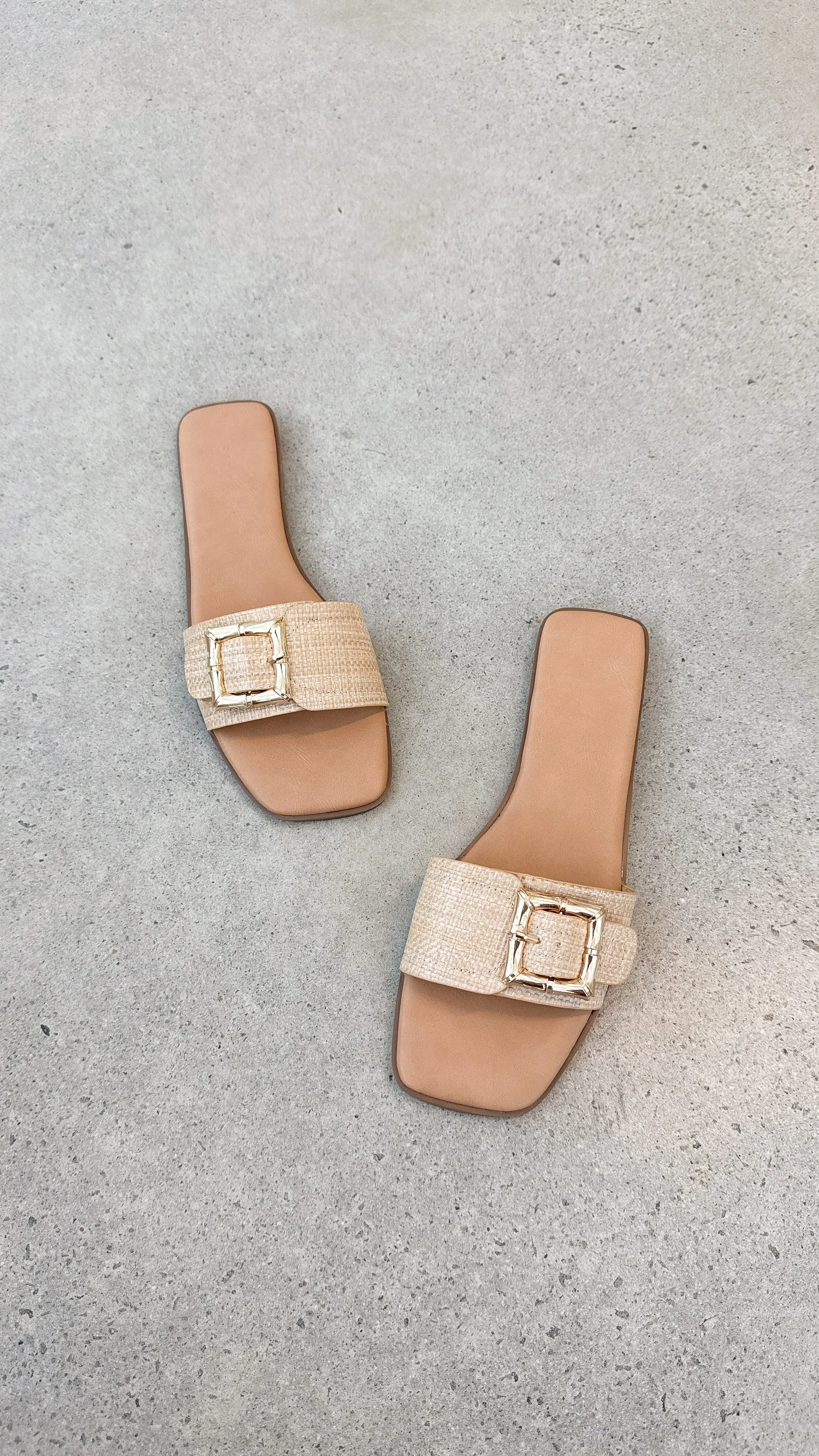 Xabi Slides - Natural Raffia Billy J