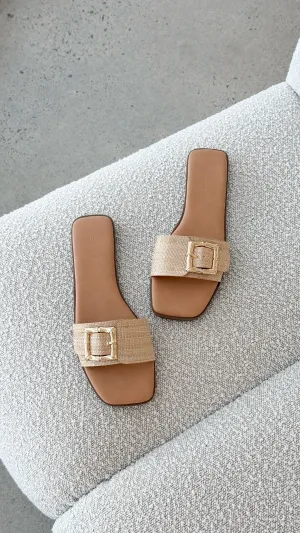 Xabi Slides - Natural Raffia Billy J