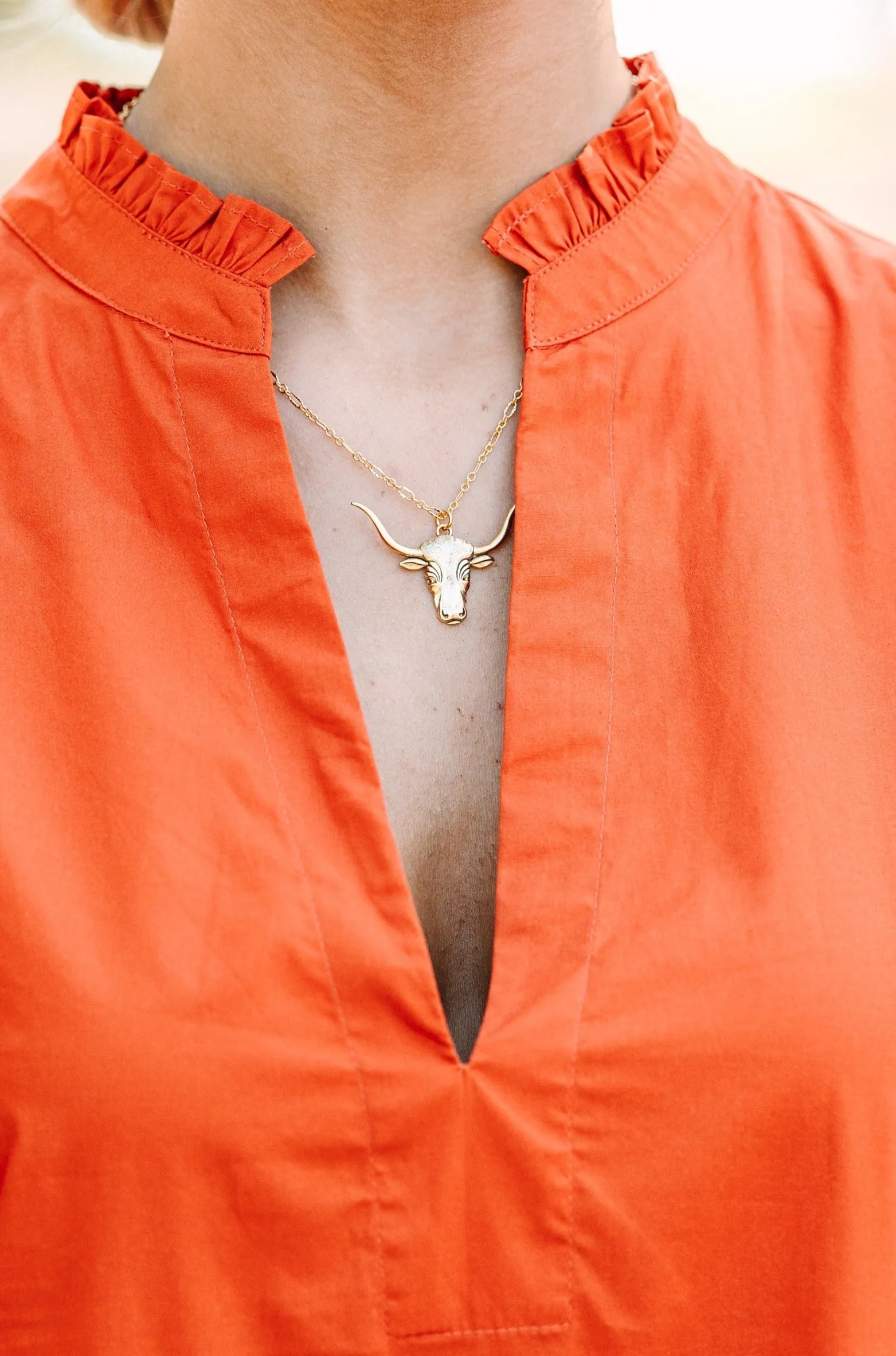 Yochi: Gold Longhorn Necklace