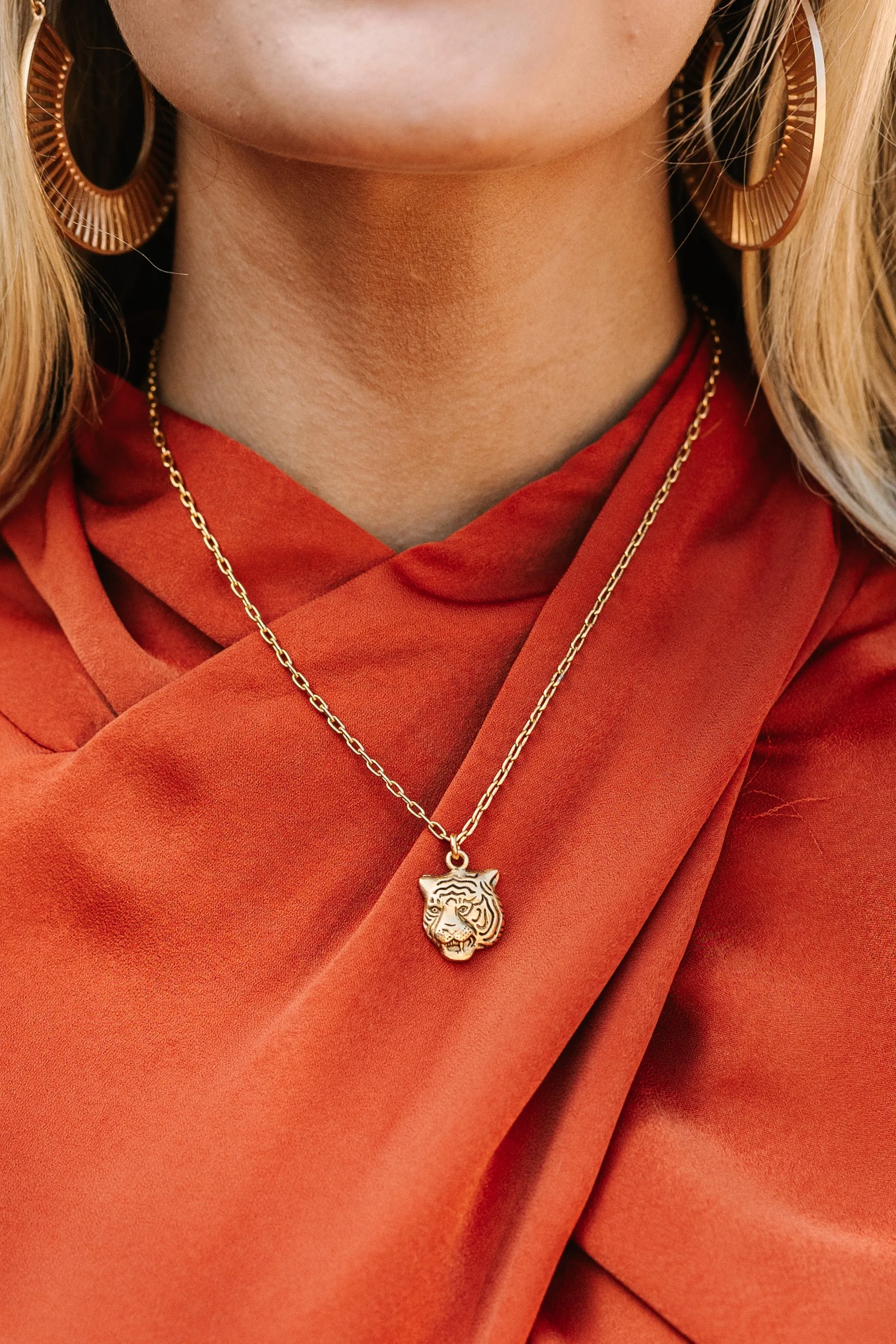 Yochi: Gold Tiger Necklace