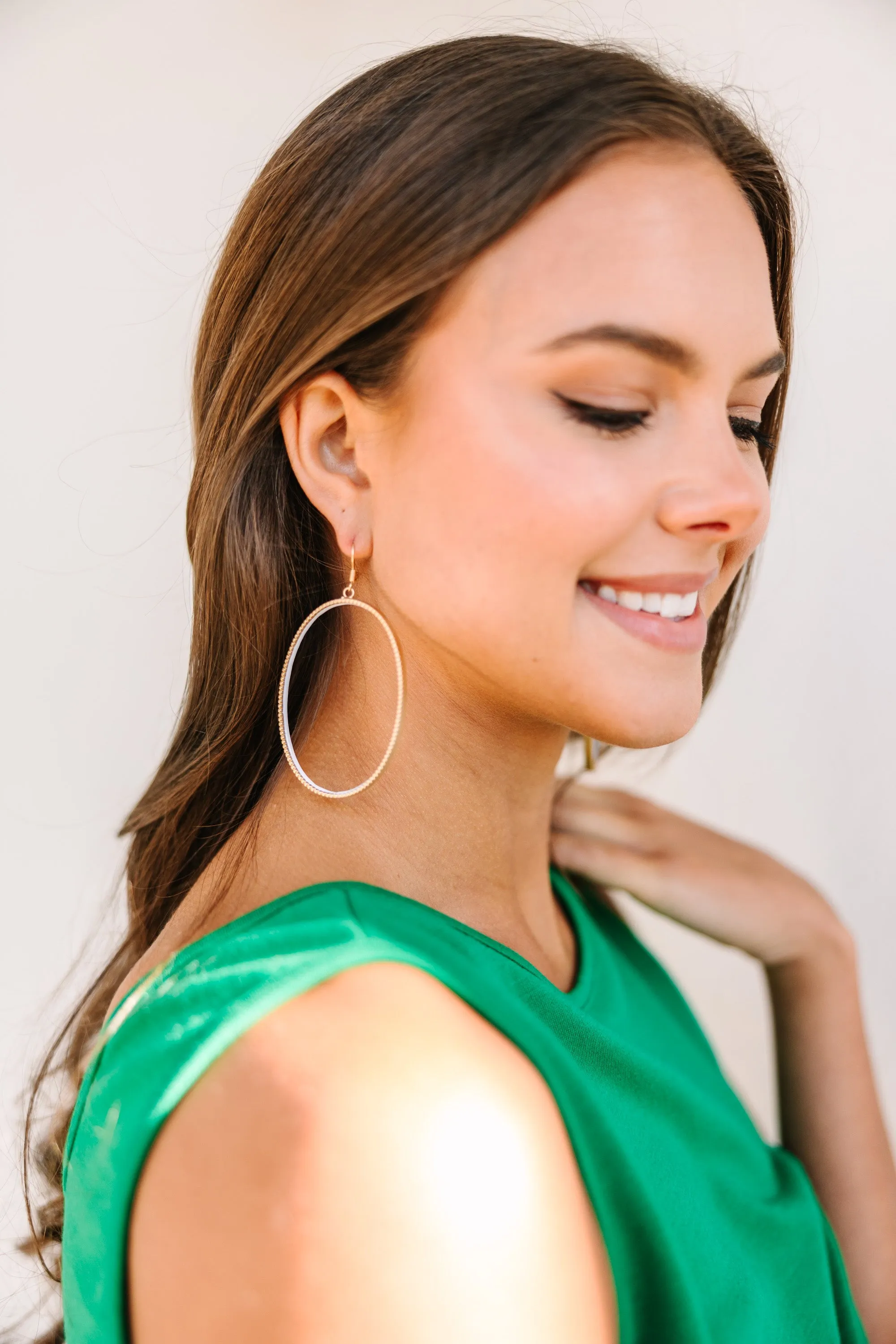 You're One And Only Gold Drop Hoop Earrings