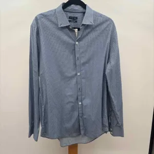 Zachary Prell Men's Size L Blue Cotton/Elastane Long Sleeve Shirt