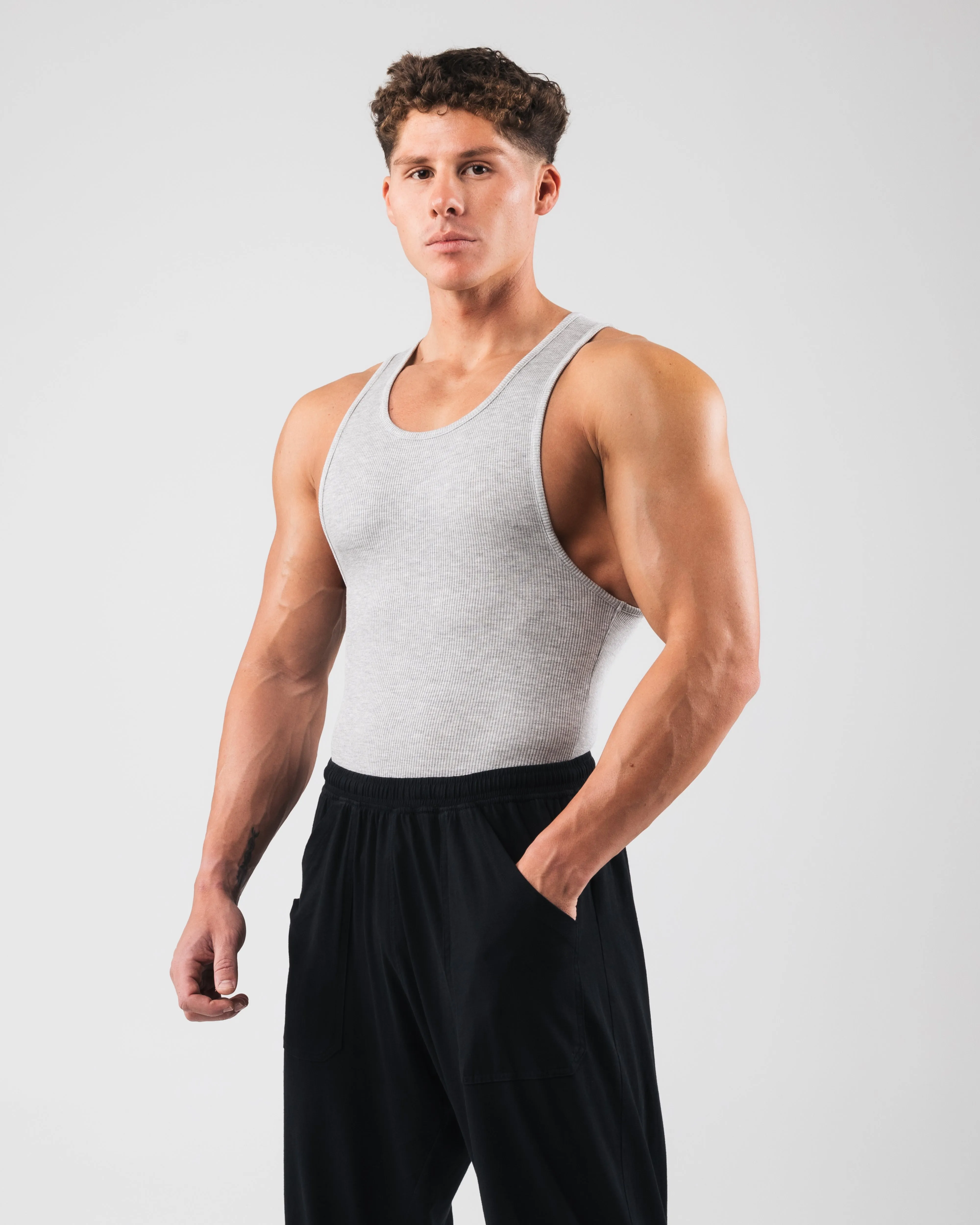 Zero Ribbed Tank 2pk - Heather Grey Alphalete Athletics