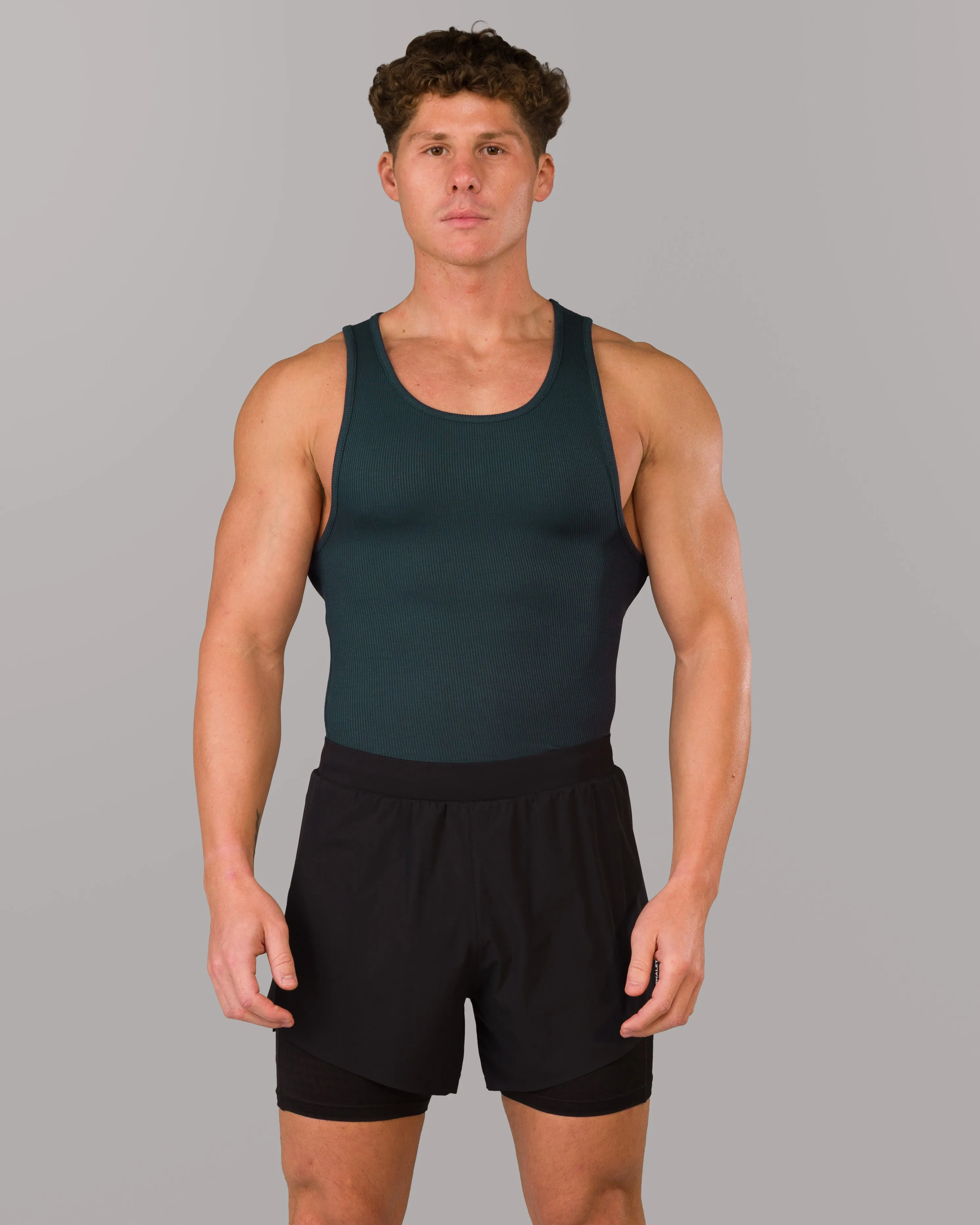 Zero Ribbed Tank 2pk - Signature Green / Signature Navy Alphalete Athletics