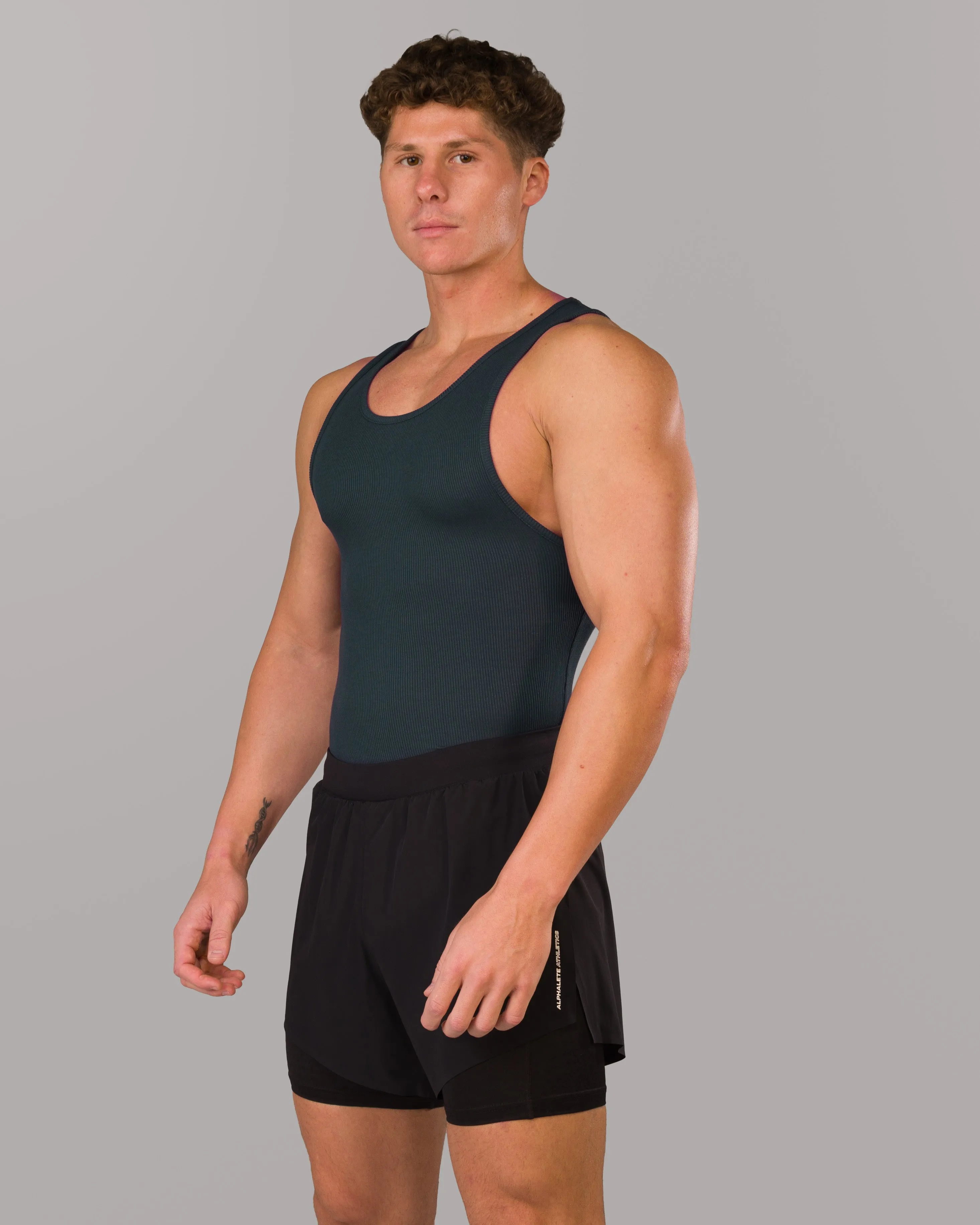 Zero Ribbed Tank 2pk - Signature Green / Signature Navy Alphalete Athletics