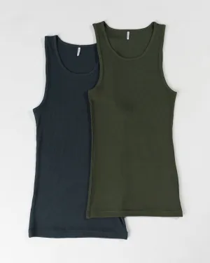 Zero Ribbed Tank 2pk - Signature Green / Signature Navy Alphalete Athletics