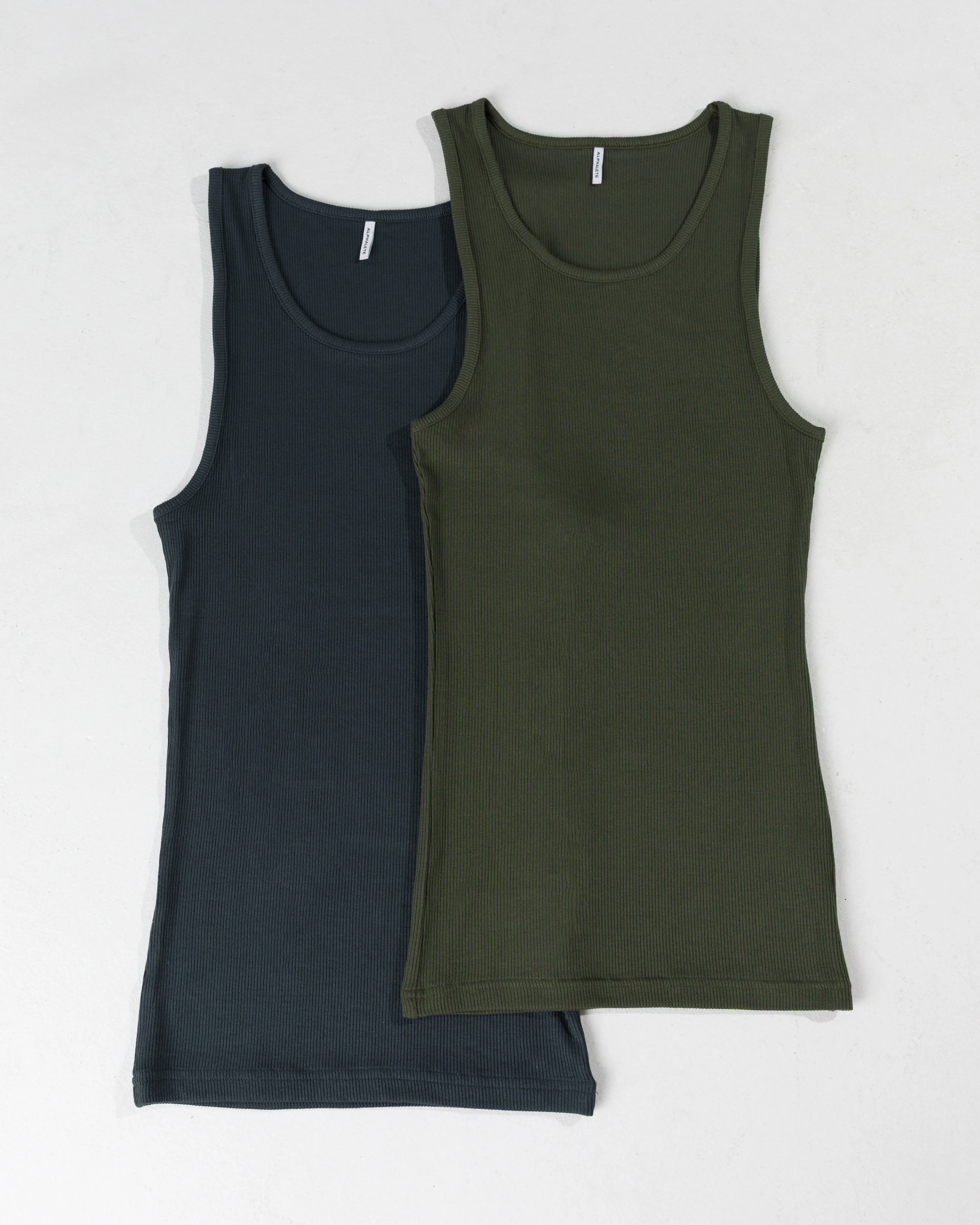 Zero Ribbed Tank 2pk - Signature Green / Signature Navy Alphalete Athletics