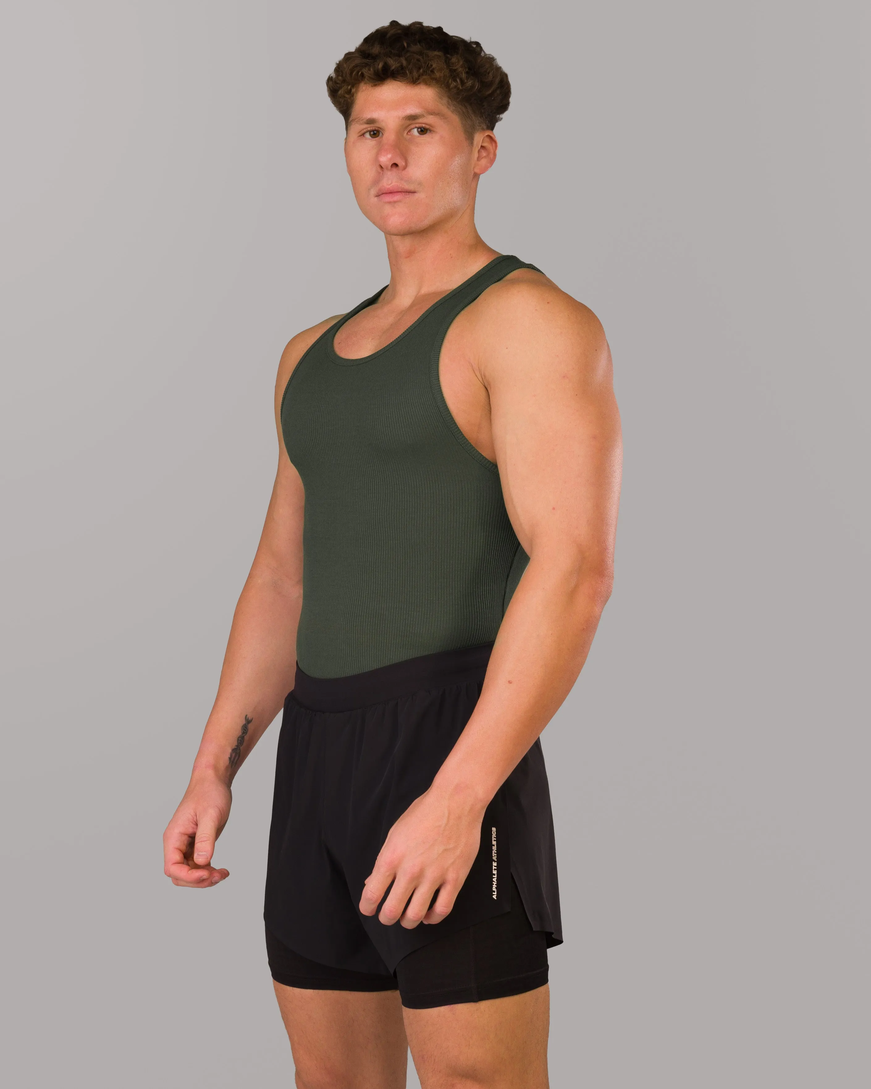 Zero Ribbed Tank 2pk - Signature Green / Signature Navy Alphalete Athletics