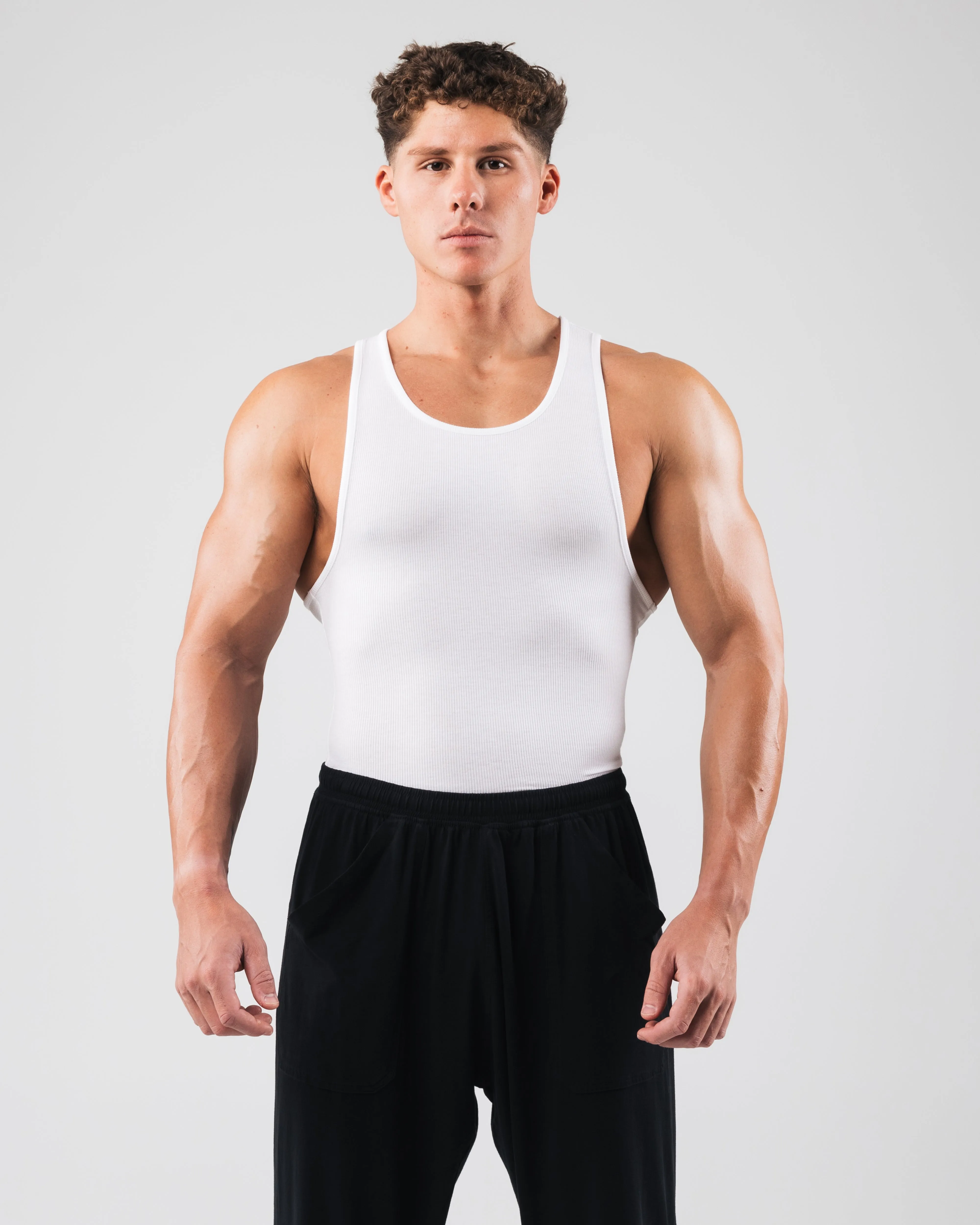 Zero Ribbed Tank 2pk - White Alphalete Athletics