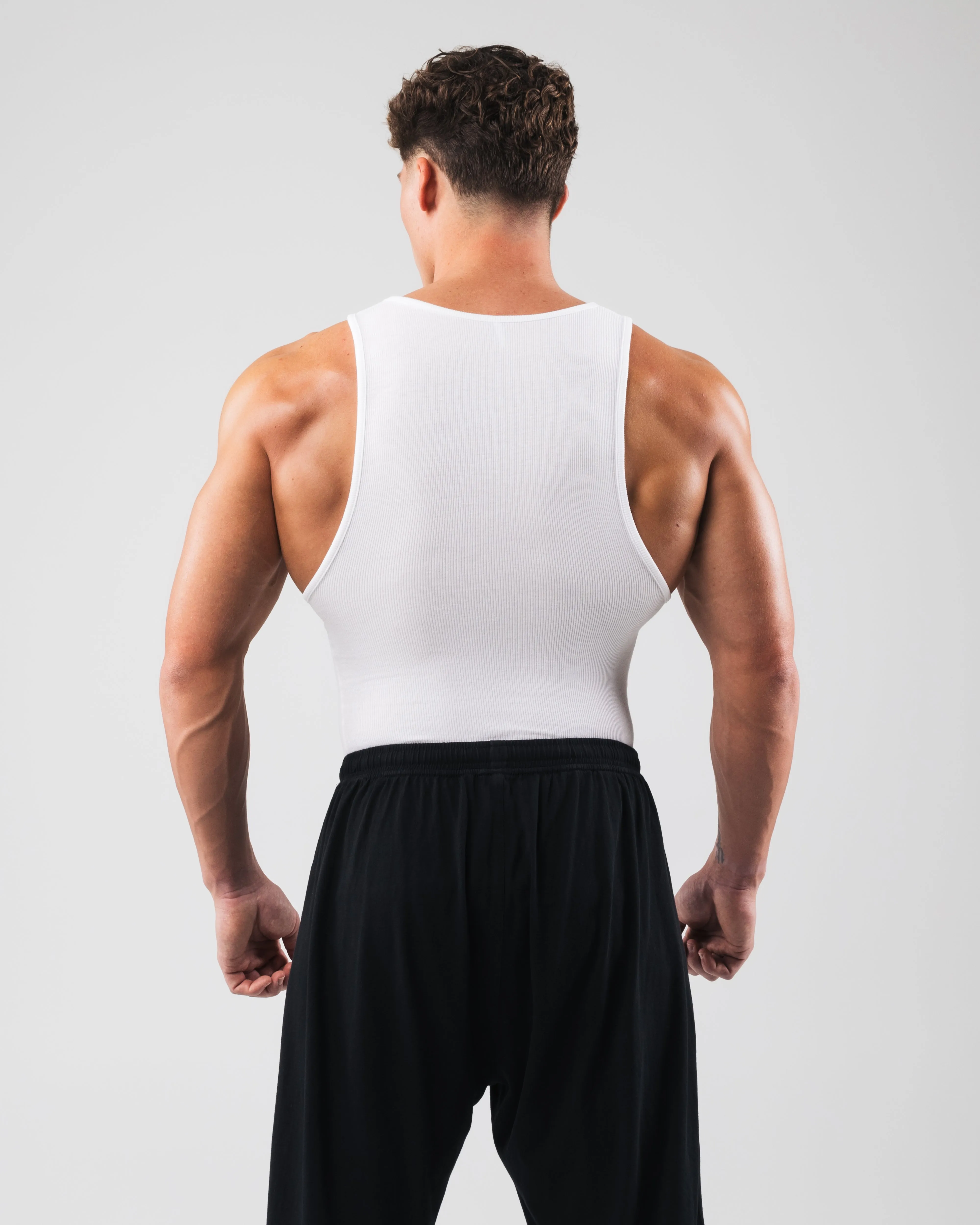 Zero Ribbed Tank 2pk - White Alphalete Athletics