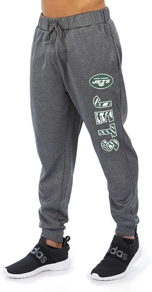Zubaz NFL Football Mens New York Jets Gameday Zebra Wordmark Poly Fleece Jogger Pant
