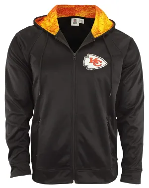 Zubaz NFL Kansas City Chiefs Mens Heavyweight Full Zip Fleece Hoodie